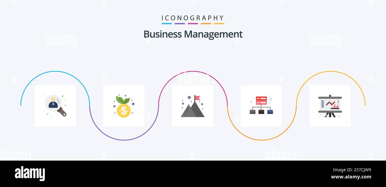 Business Management Flat 5 Icon Pack Including company. business ...
