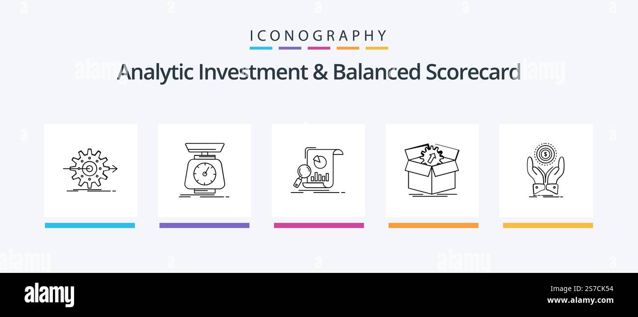 Analytic Investment And Balanced Scorecard Line 5 Icon Pack Including ...