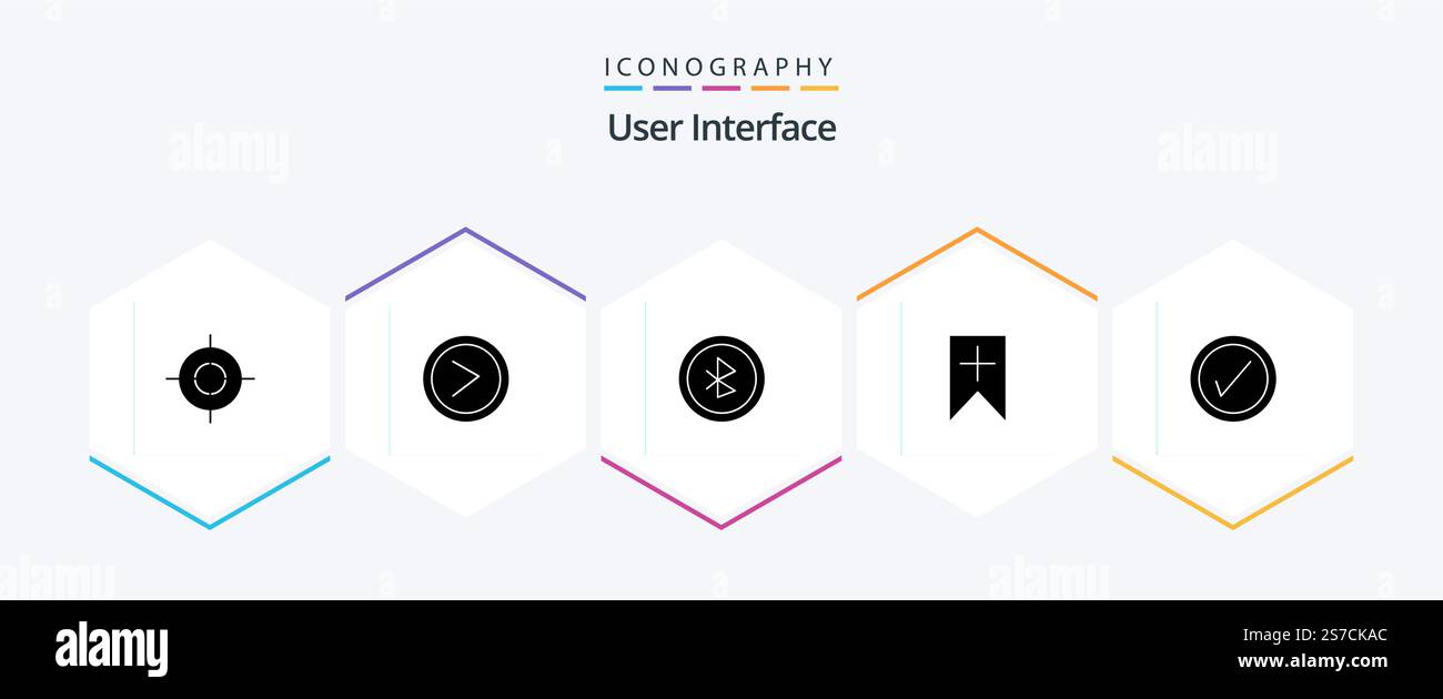 User Interface 25 Glyph icon pack including . interface. ui. tick. interface Stock Vector