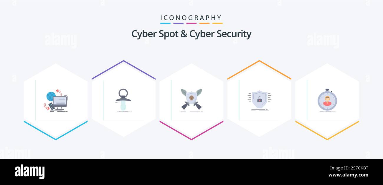Cyber Spot And Cyber Security 25 Flat icon pack including protection ...
