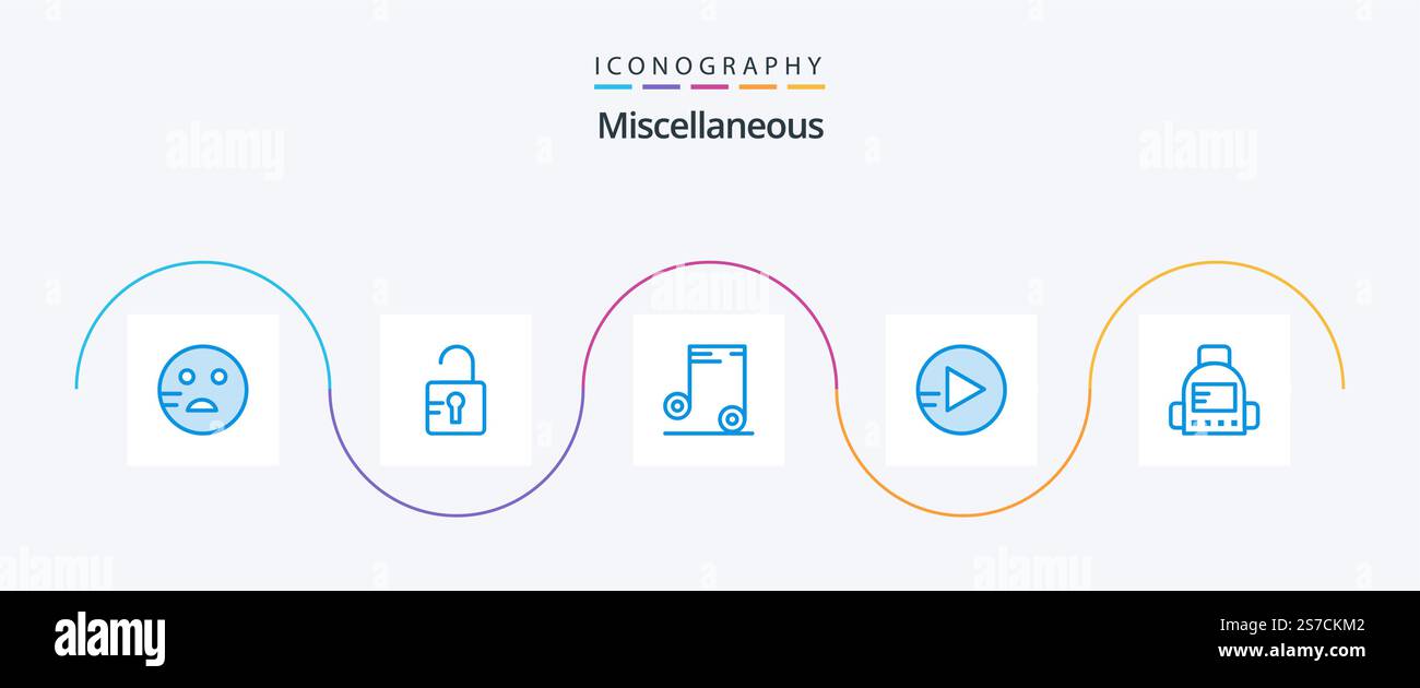 Miscellaneous Blue 5 Icon Pack Including . school. school Stock Vector