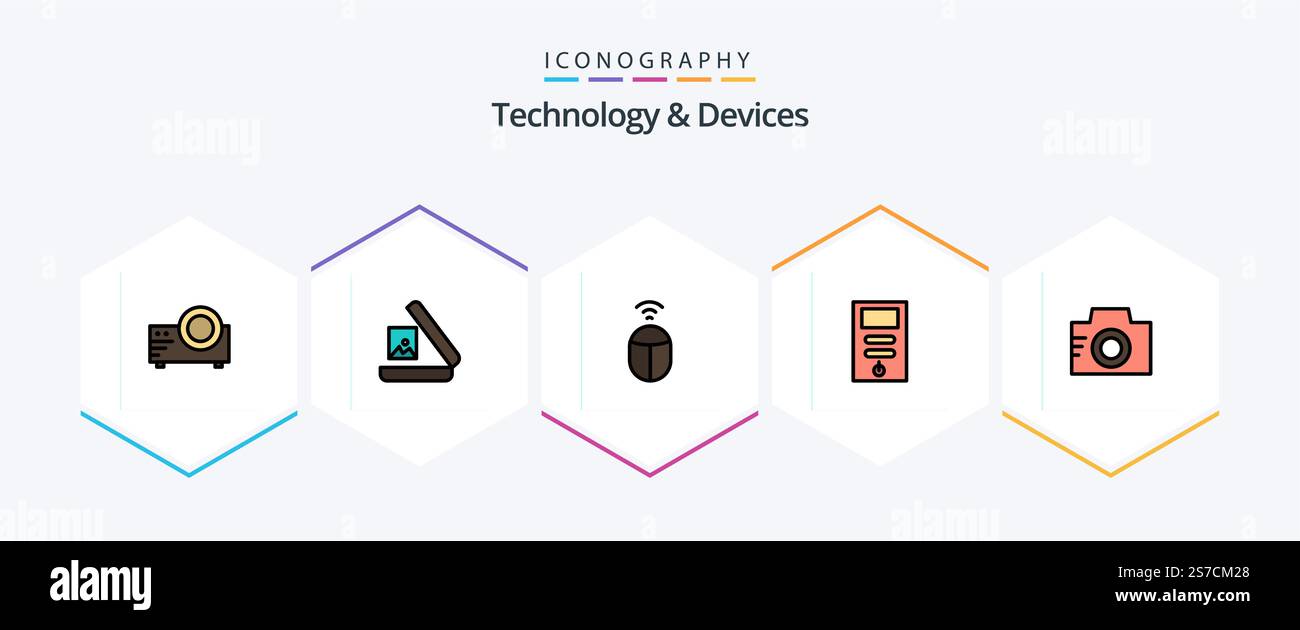 Devices 25 FilledLine icon pack including picture. image. wifi. camera ...