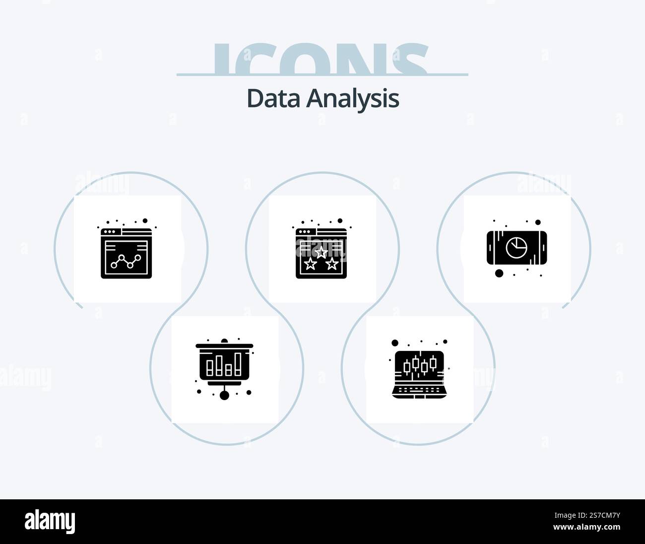 Data Analysis Glyph Icon Pack 5 Icon Design. chart. rating star ...