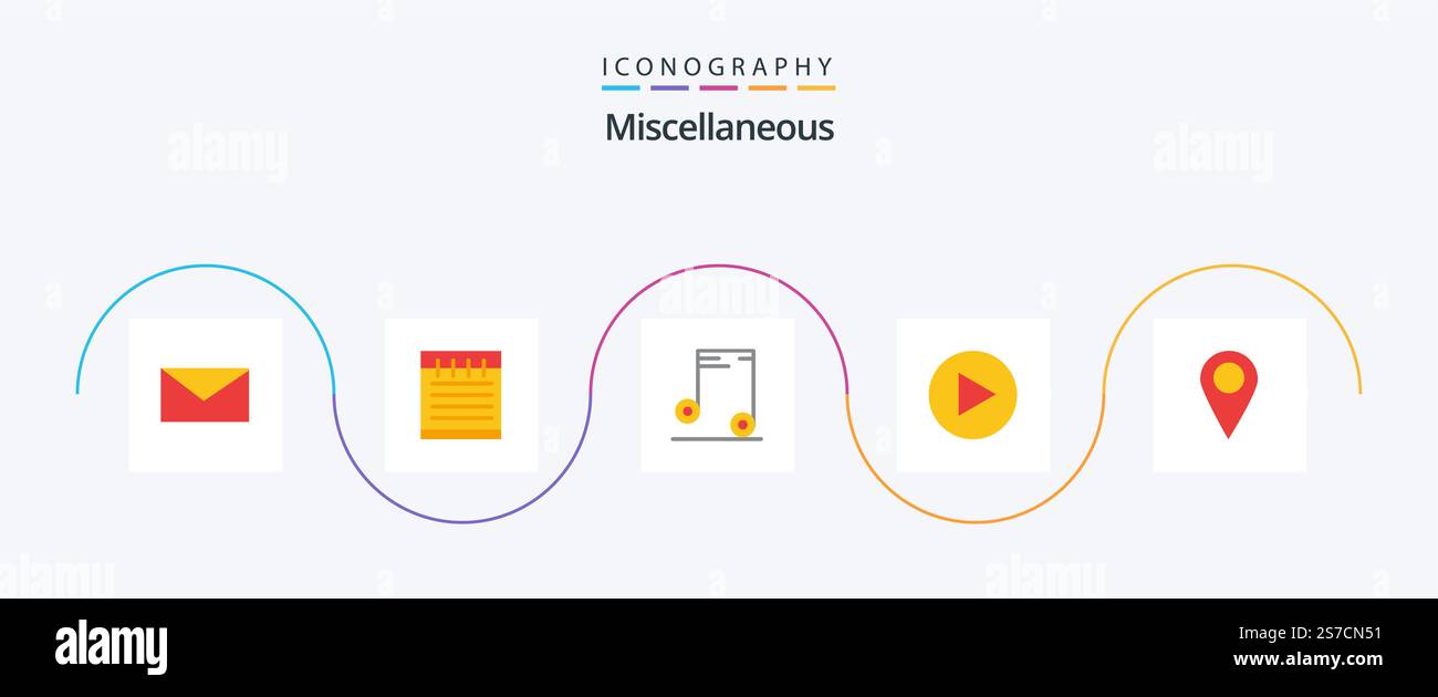 Miscellaneous Flat 5 Icon Pack Including . school. location Stock Vector