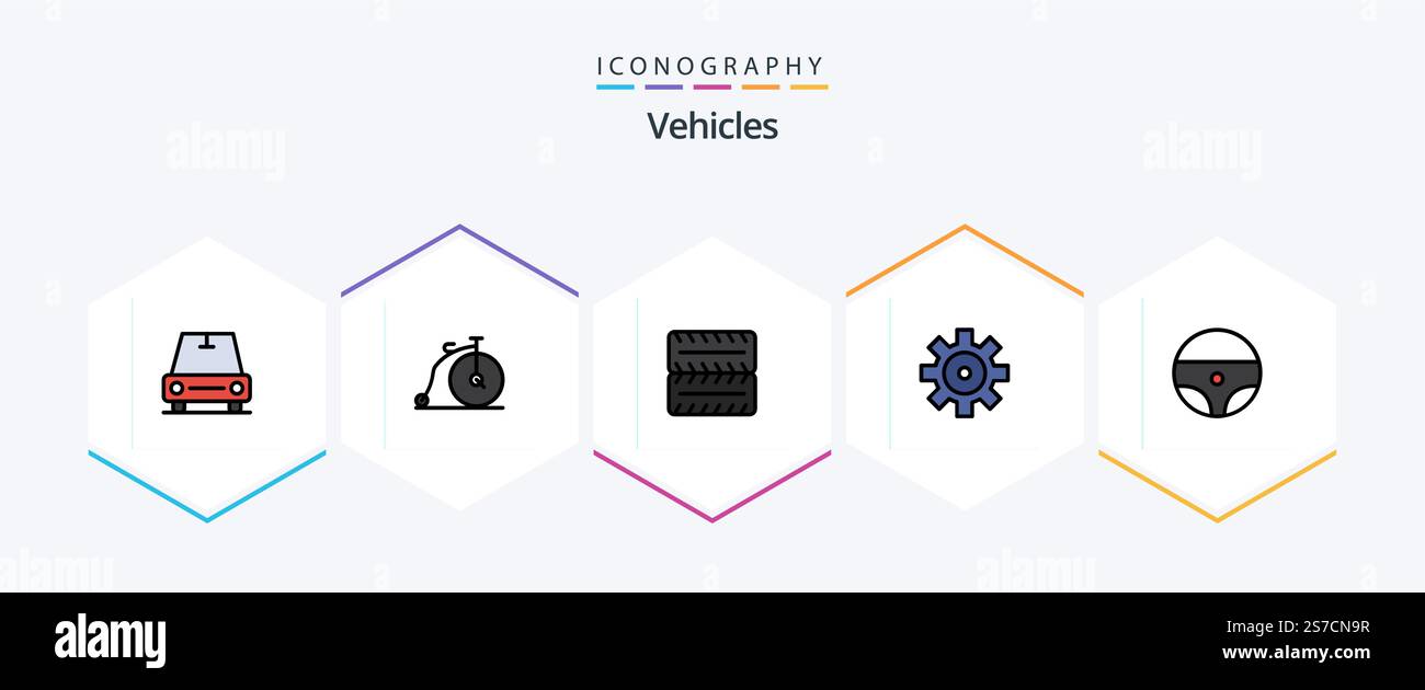 Vehicles 25 FilledLine icon pack including . . vehicles. wheel. car ...