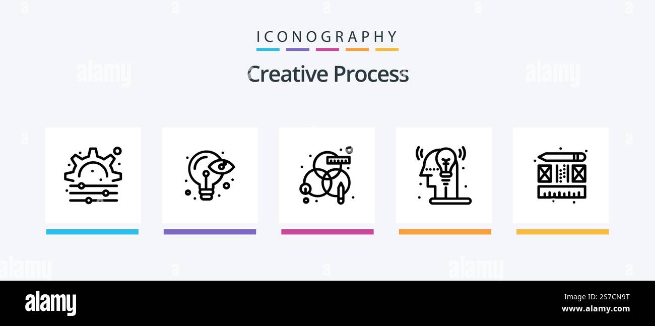 Creative Process Line 5 Icon Pack Including . process. eye. Creative ...