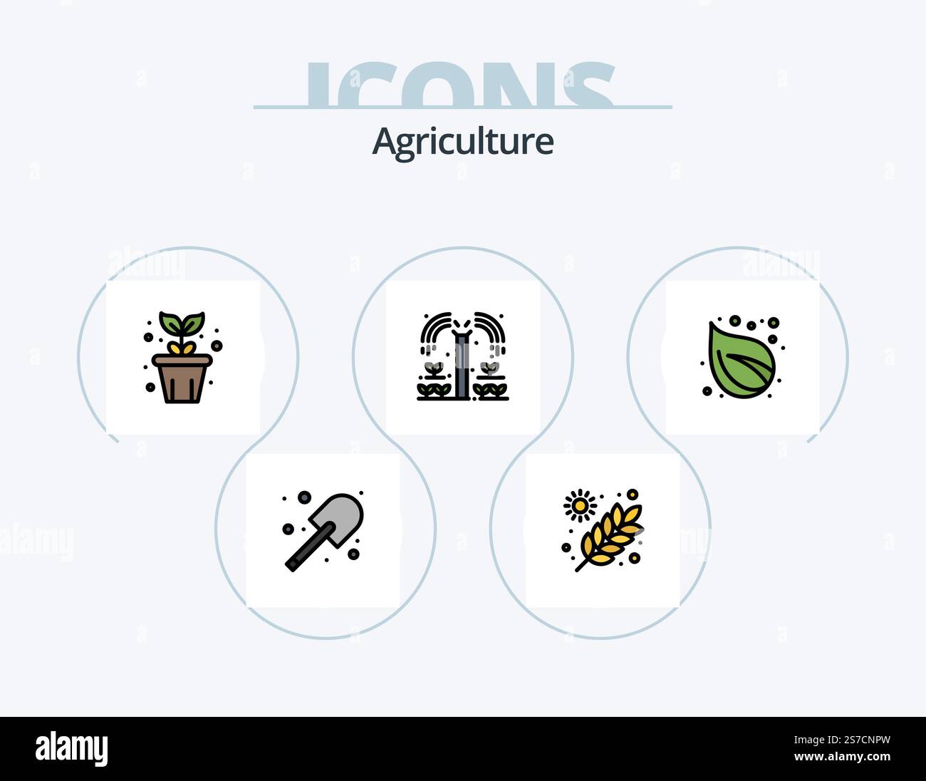 Agriculture Line Filled Icon Pack 5 Icon Design. food. production ...