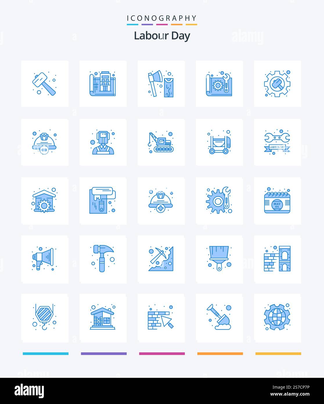 Creative Labour Day 25 Blue icon pack Such As construction ...