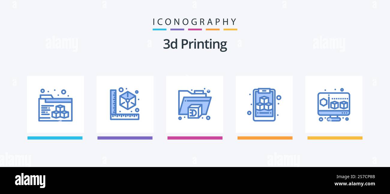 3d Printing Blue 5 Icon Pack Including computer. cube. 3d. 3d. cube ...