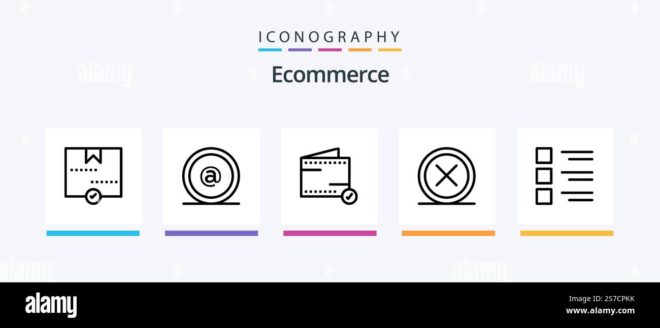 Ecommerce Line 5 Icon Pack Including online. e-commerce. and. discount ...