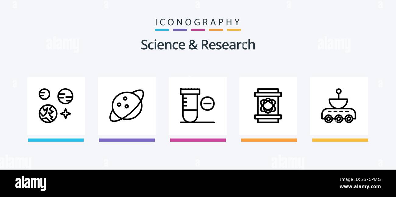 Science Line 5 Icon Pack Including space. science. neuron. hexagon ...