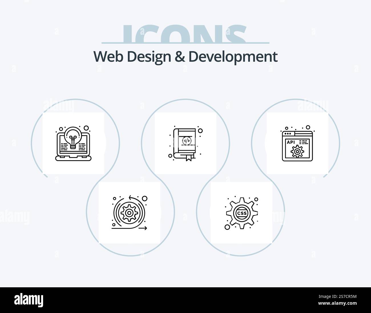 Web Design And Development Line Icon Pack 5 Icon Design. analysis. web ...