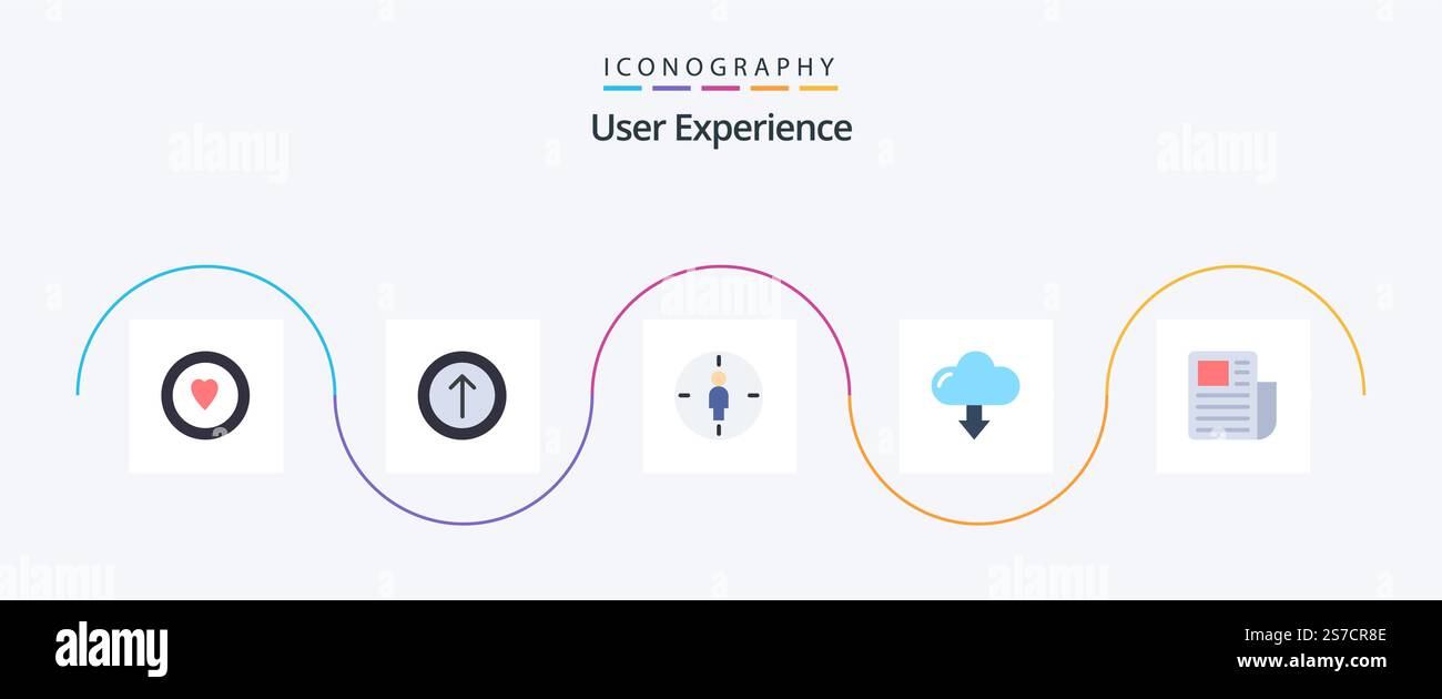 User Experience Flat 5 Icon Pack Including text sheet. sheet. aim ...