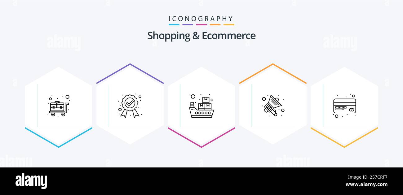 Shopping and Ecommerce 25 Line icon pack including . smart card. sea ...