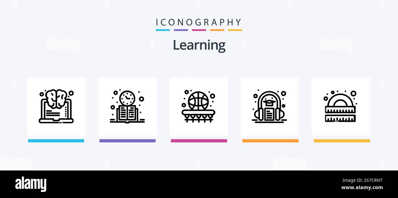 Learning Line 5 Icon Pack Including streamline. painting. open. online ...