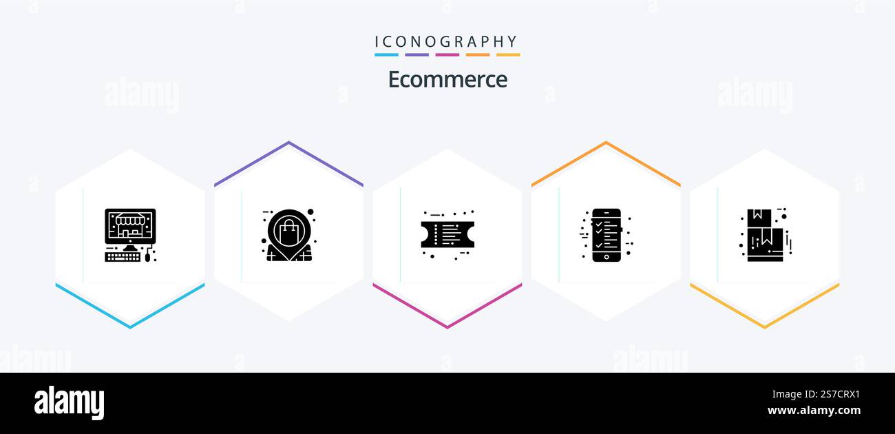 Ecommerce 25 Glyph icon pack including . ecommerce. ecommerce. box. calculation Stock Vector