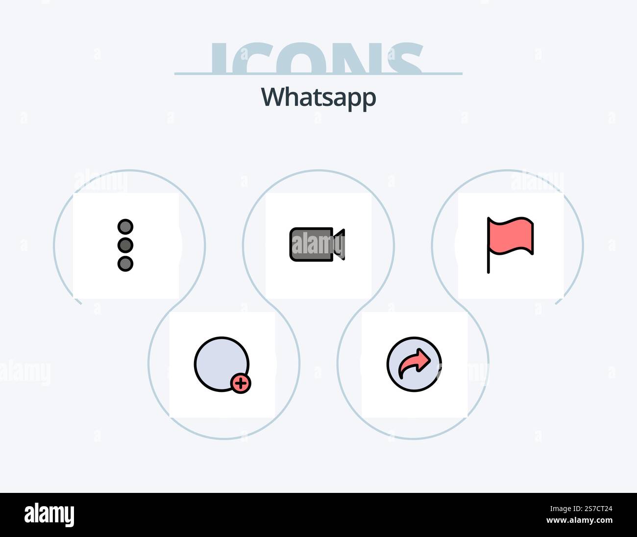 Whatsapp Line Filled Icon Pack 5 Icon Design. tea. ui. earphone. basic. mic Stock Vector