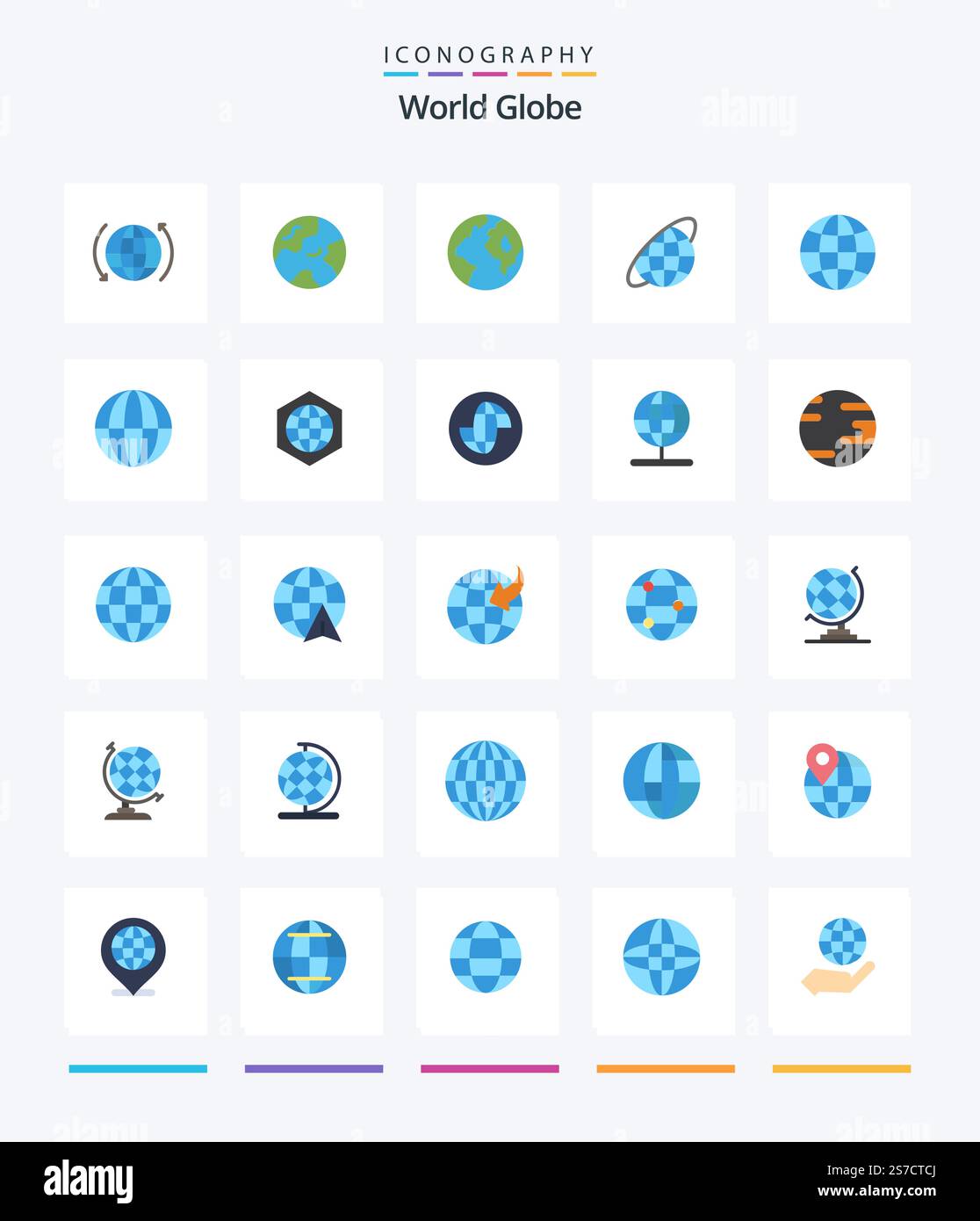 Creative Globe 25 Flat icon pack Such As internet. global. orbit. earth ...