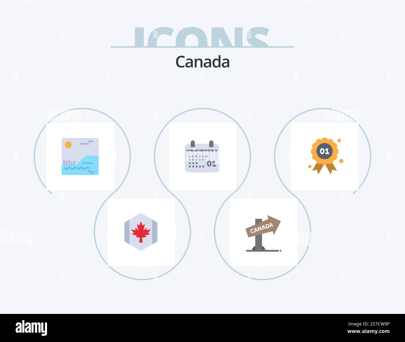 Canada Flat Icon Pack 5 Icon Design. badge. day. sign. date. canada ...