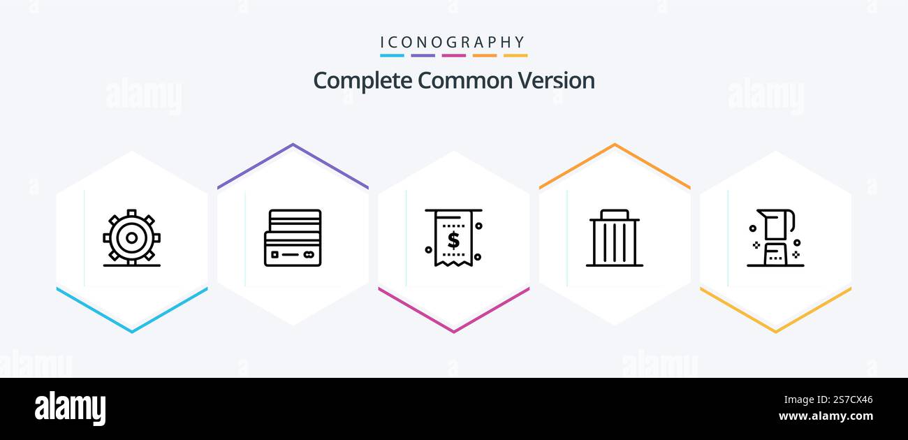 Complete Common Version 25 Line icon pack including remove. garbage. shopping. delete. money Stock Vector
