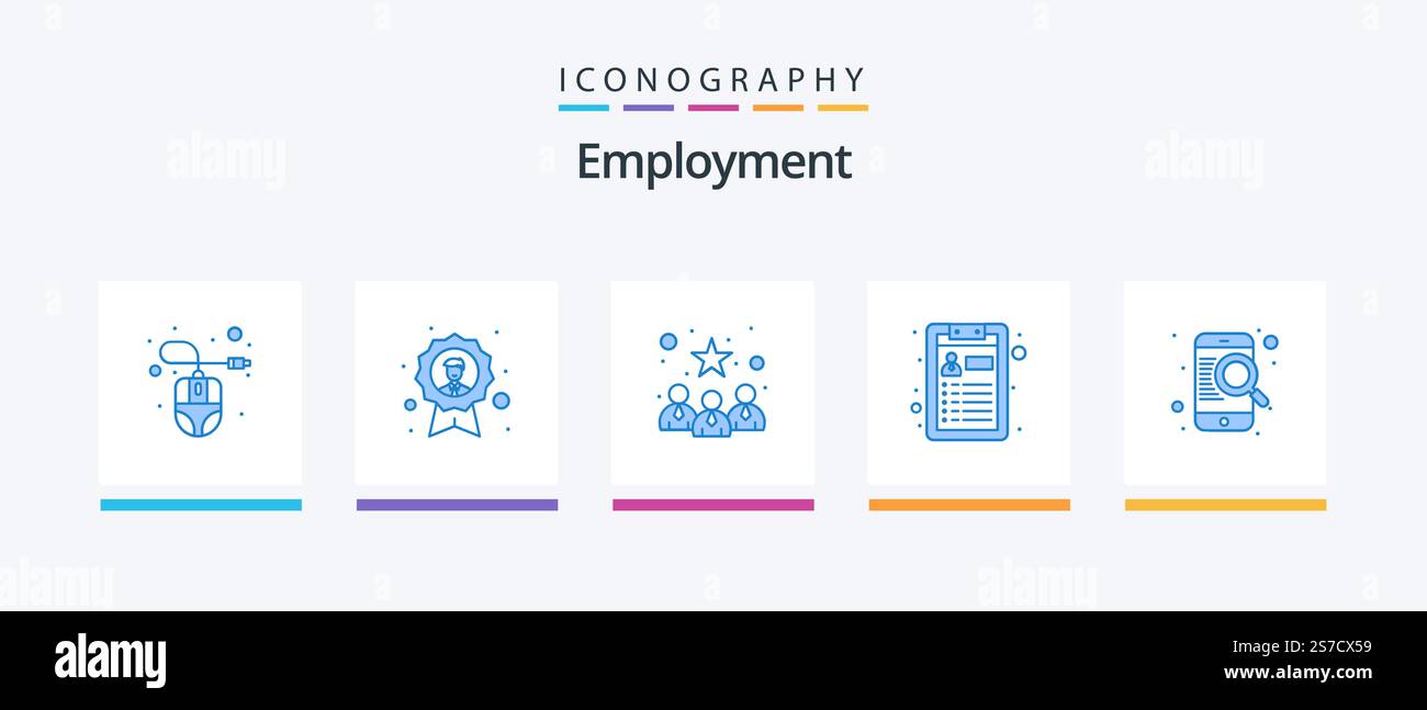 Employment Blue 5 Icon Pack Including mobile. resume. medal. job. best ...