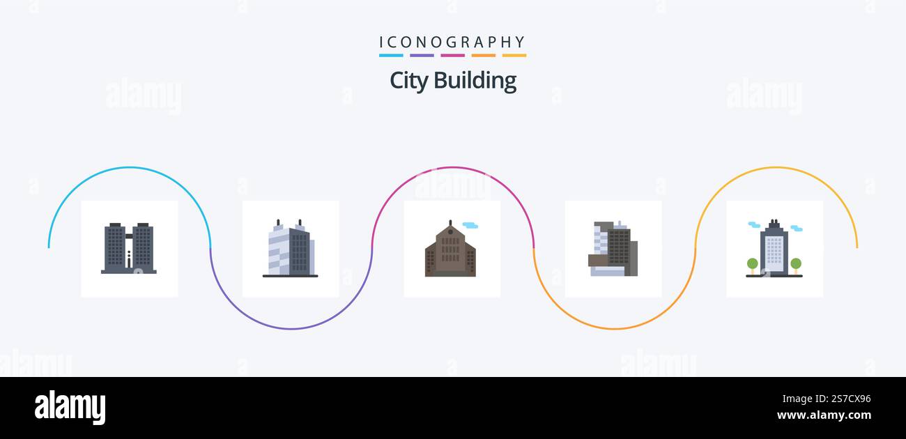 City Building Flat 5 Icon Pack Including . eco. business. cology ...