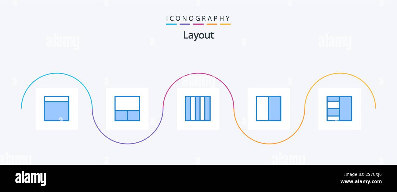 Layout Blue 5 Icon Pack Including Stock Vector Image & Art - Alamy