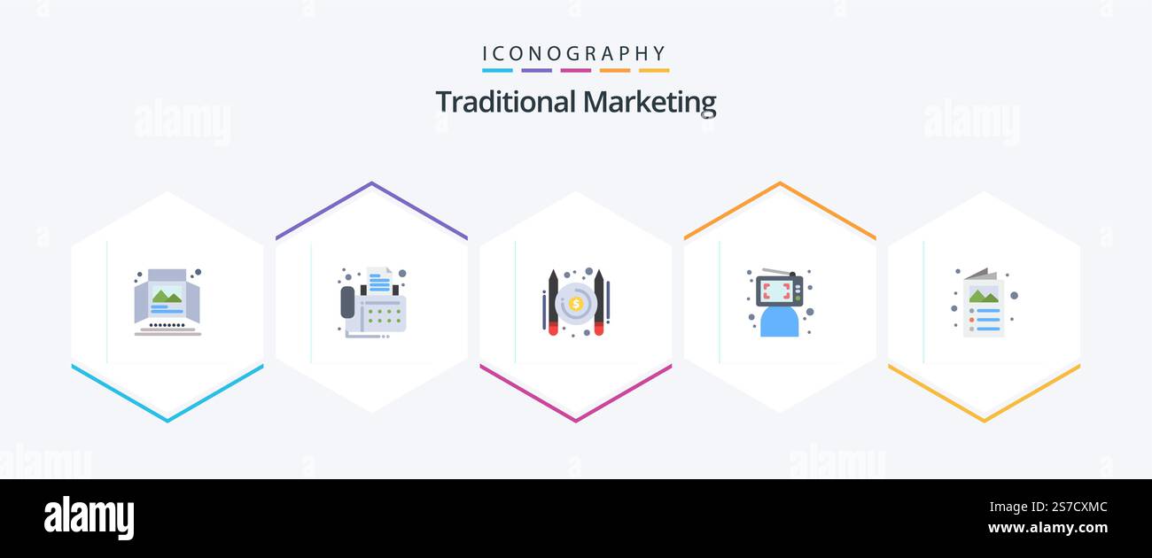 Traditional Marketing 25 Flat icon pack including person. computer ...