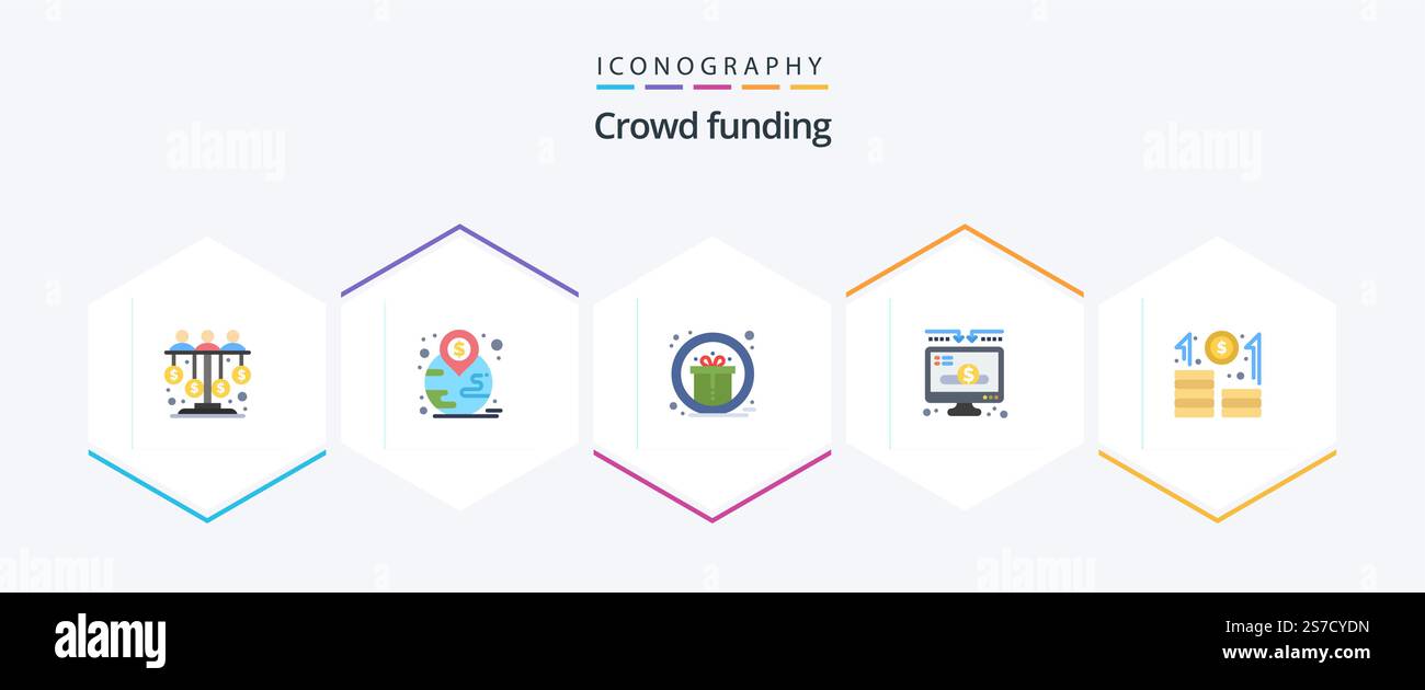 Crowdfunding 25 Flat icon pack including business. money. location ...