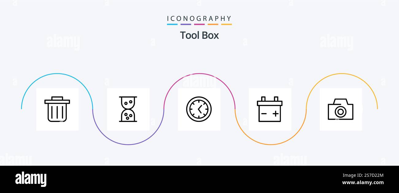 Tools Line 5 Icon Pack Including . Stock Vector