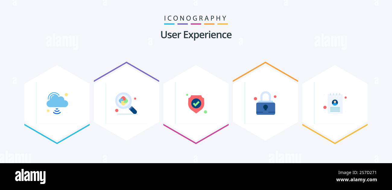 User Experience 25 Flat icon pack including . user. protection. presentation. lock Stock Vector