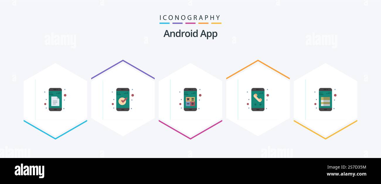 Android App 25 Flat icon pack including calling. mobile. add. call. interaction Stock Vector