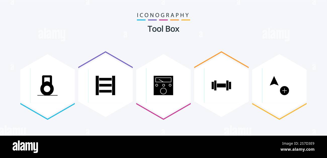 Tools 25 Glyph icon pack including . copy. Stock Vector