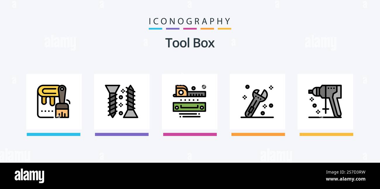 Tools Line Filled 5 Icon Pack Including tools. construction ...