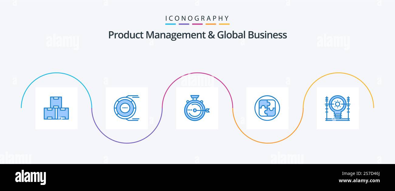 Product Managment And Global Business Blue 5 Icon Pack Including ...