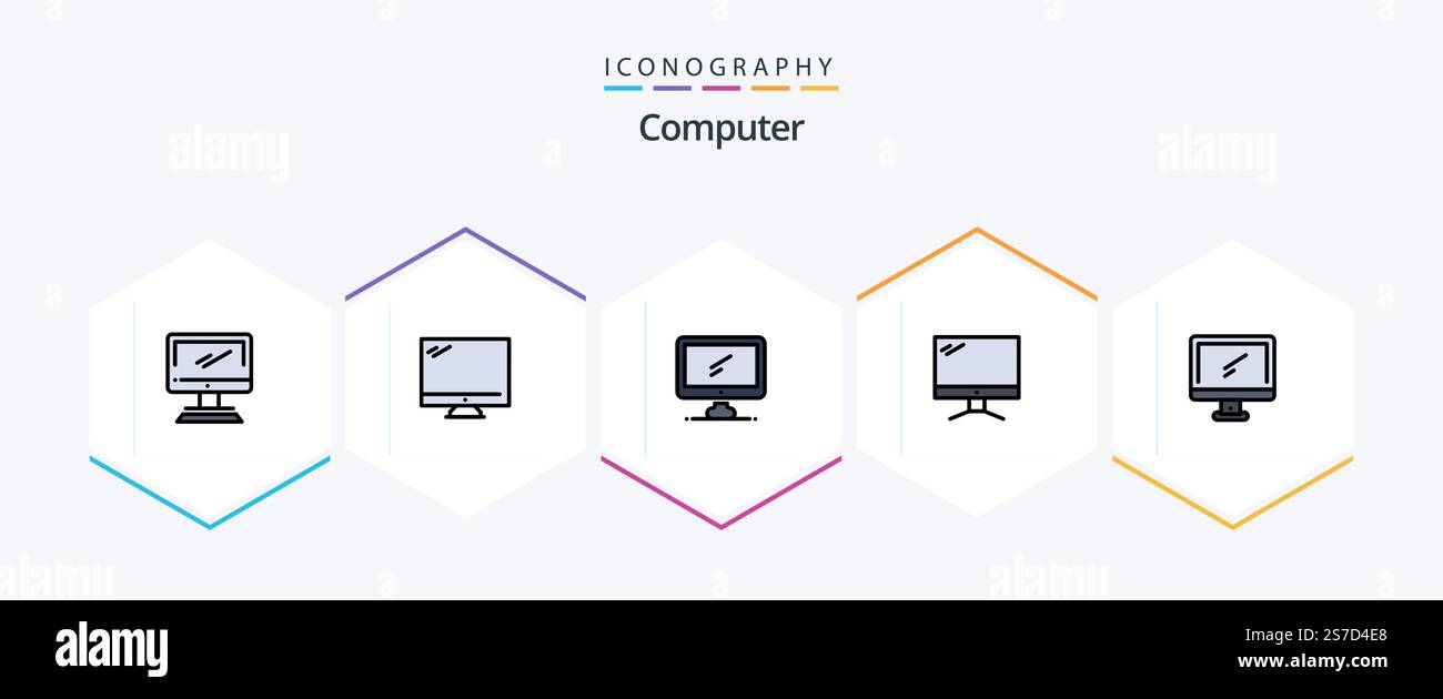 Computer 25 FilledLine icon pack including Stock Vector Image & Art - Alamy