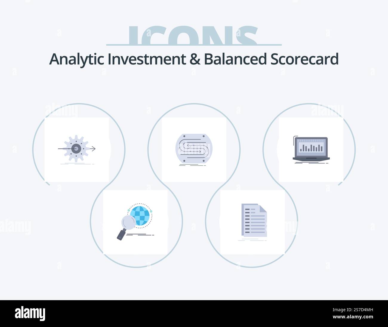 Analytic Investment And Balanced Scorecard Flat Icon Pack 5 Icon Design ...