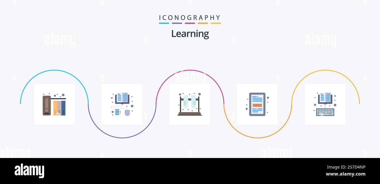 Learning Flat 5 Icon Pack Including online. file. jar. education. book ...