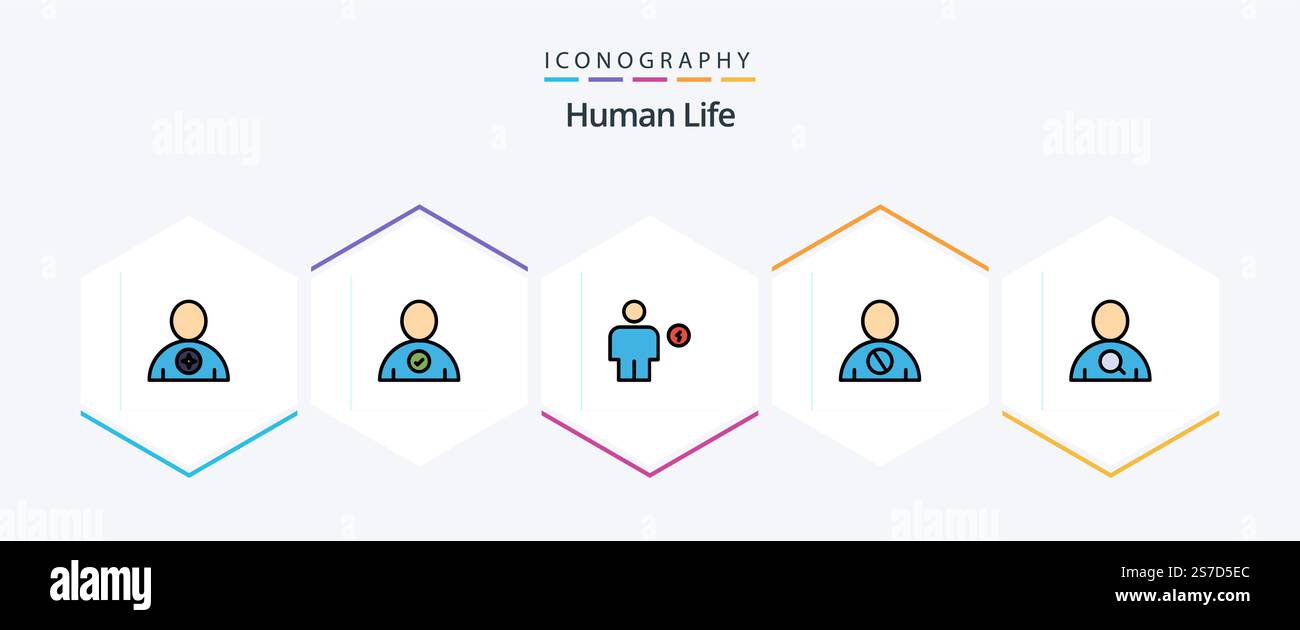 Human 25 FilledLine icon pack including human. body. avatar. blocked ...