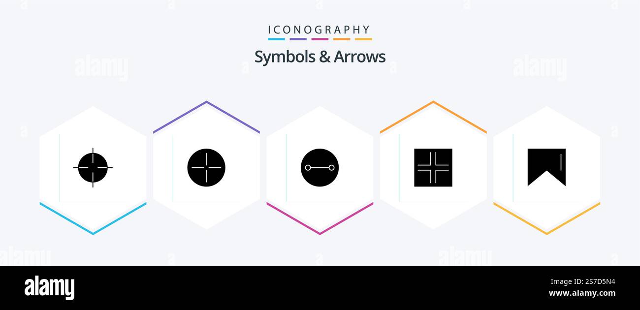 Symbols and Arrows 25 Glyph icon pack including . symbols Stock Vector ...