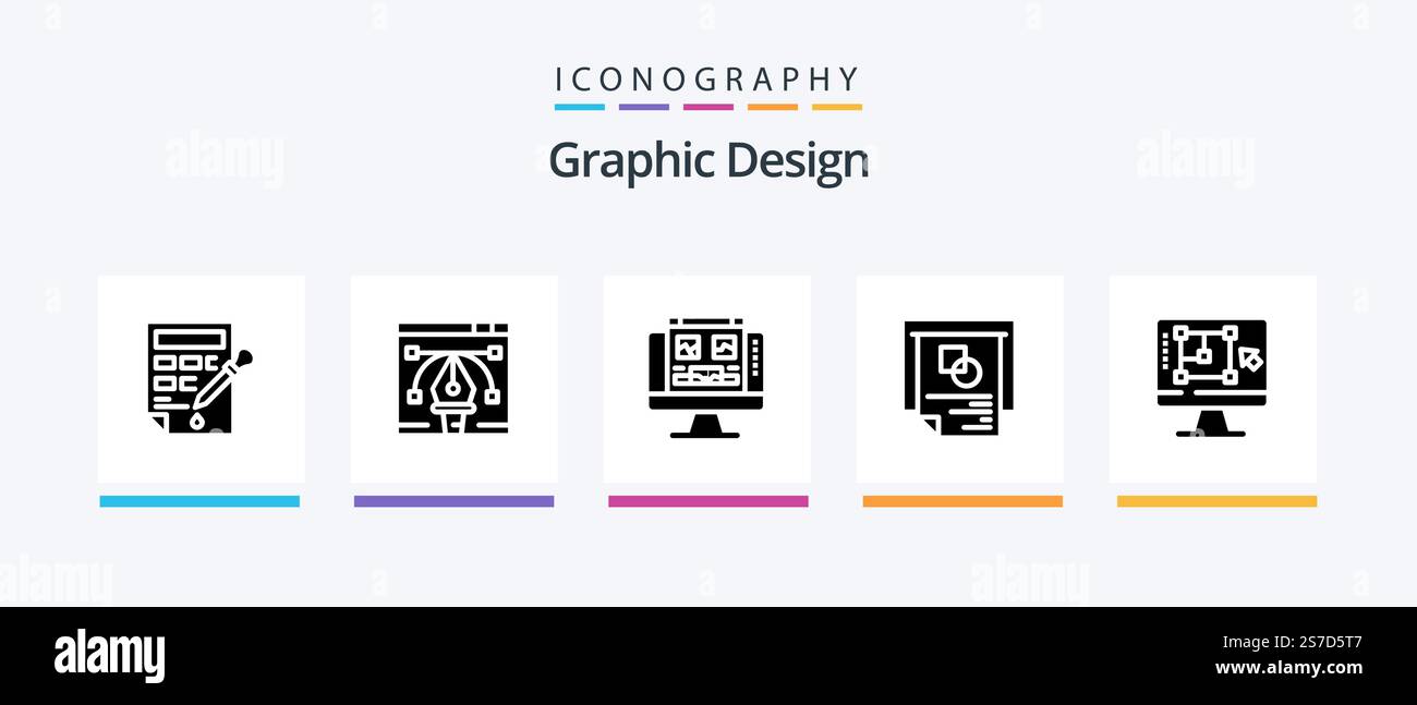 Graphic Design Glyph 5 Icon Pack Including layout . illustration ...