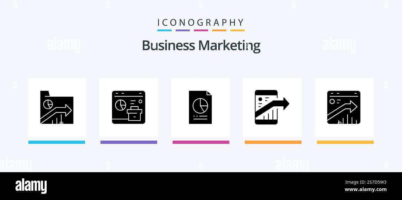 Business Marketing Glyph 5 Icon Pack Including marketing. arrow. report ...