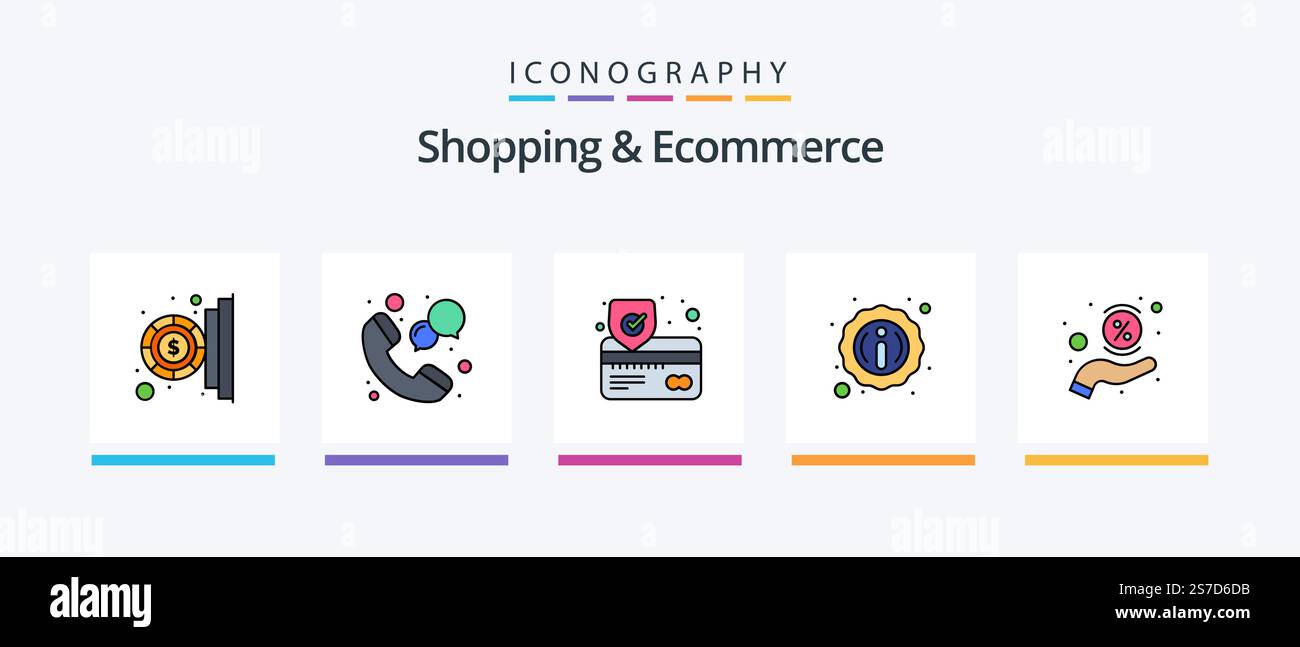 Shopping And Ecommerce Line Filled 5 Icon Pack Including store. weapon ...