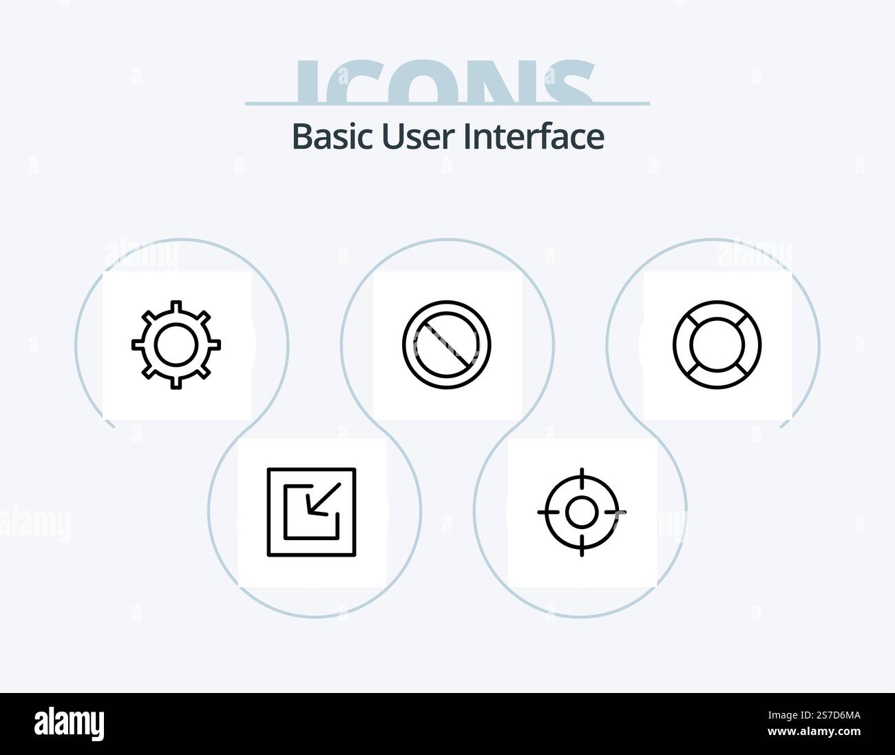 Basic Line Icon Pack 5 Icon Design. remove. bin. interface. basic. canceled Stock Vector