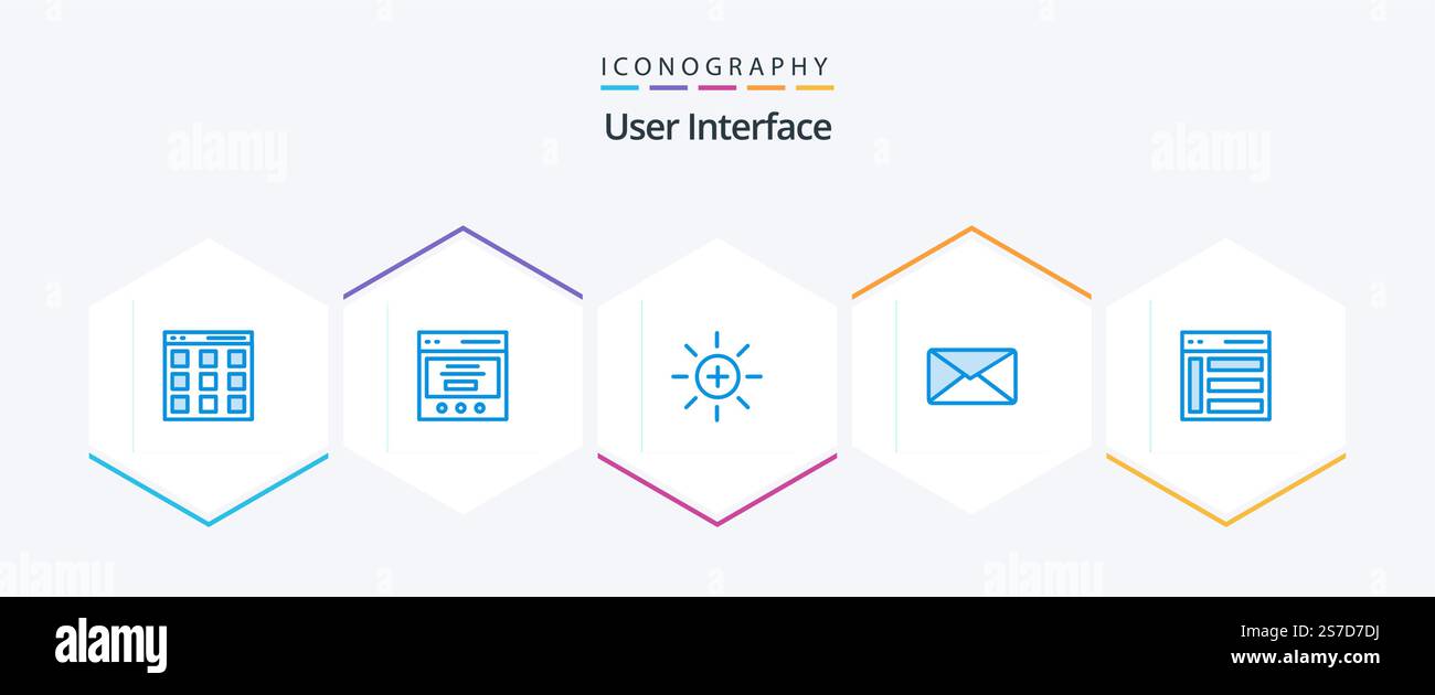 User Interface 25 Blue icon pack including interface. email. user. mail. ui Stock Vector