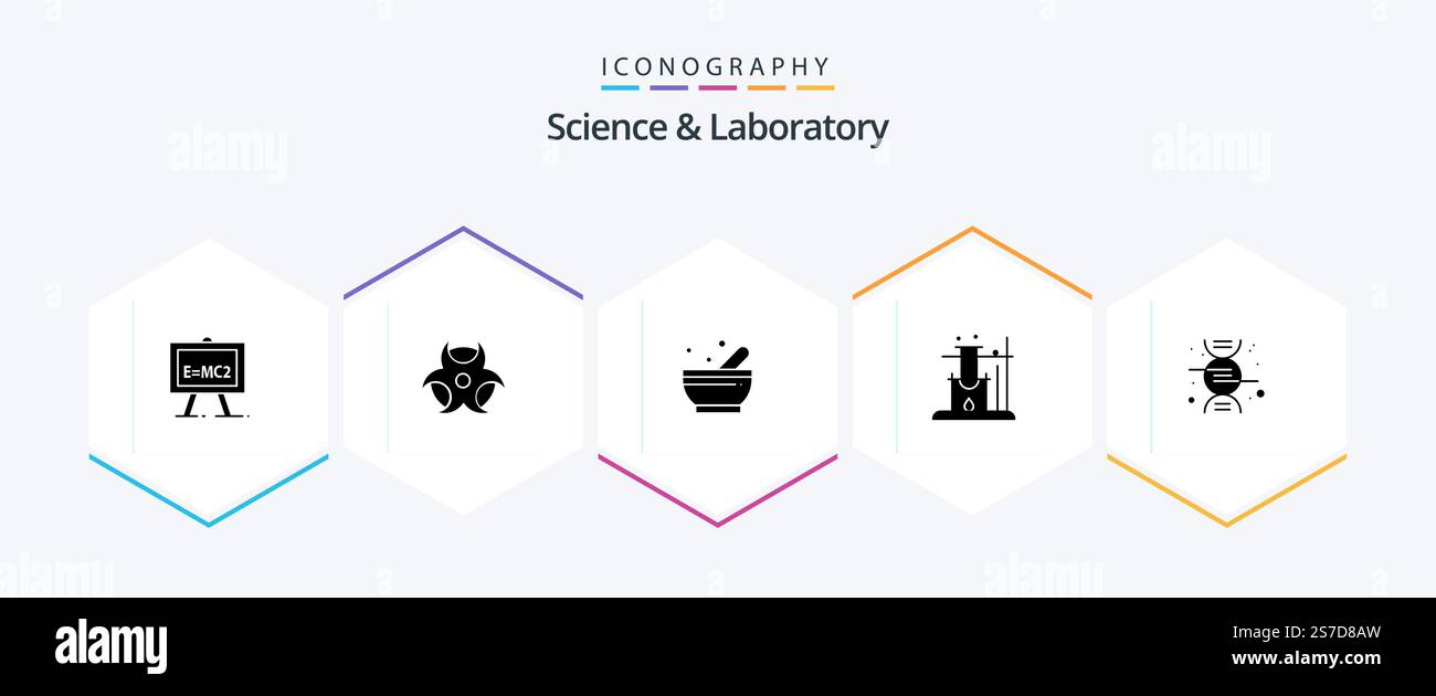 Science 25 Glyph icon pack including . science. soup. research. space Stock Vector