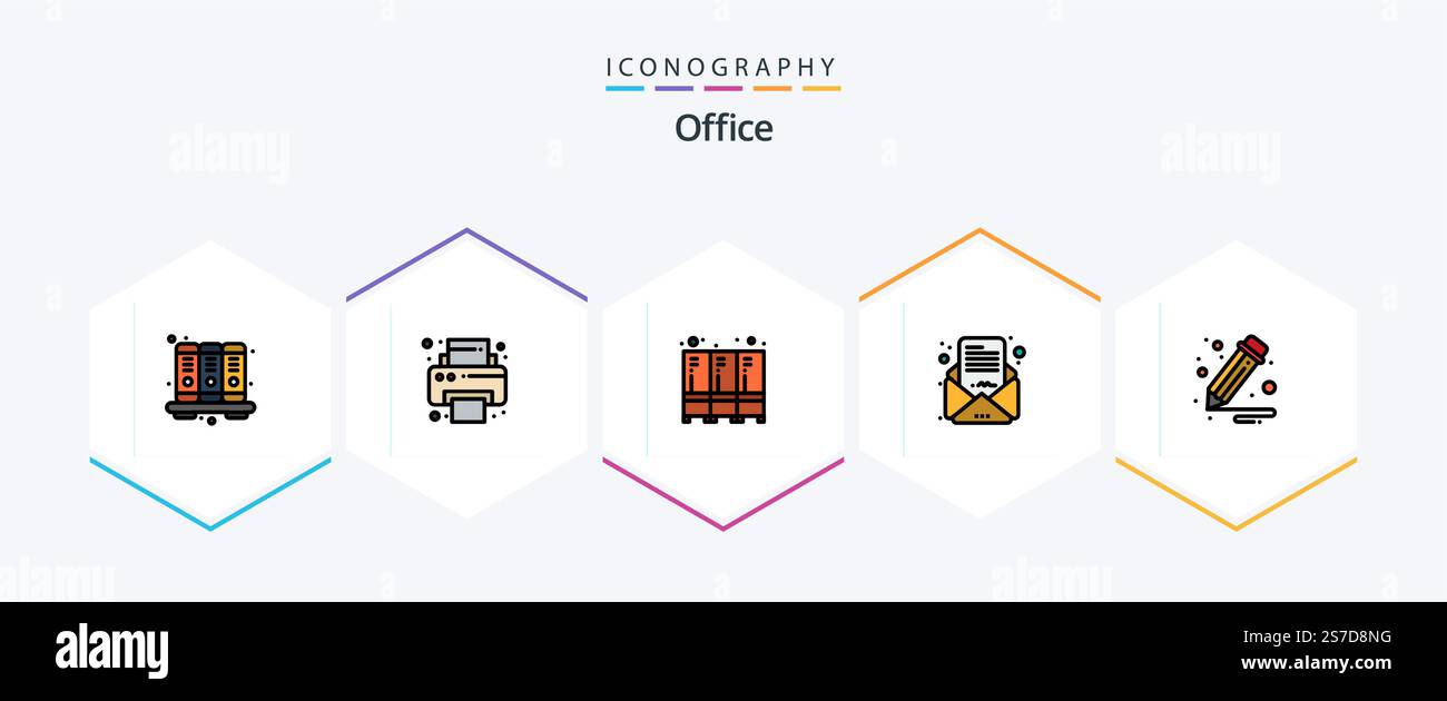 Office 25 FilledLine icon pack including pencil. business. furniture ...