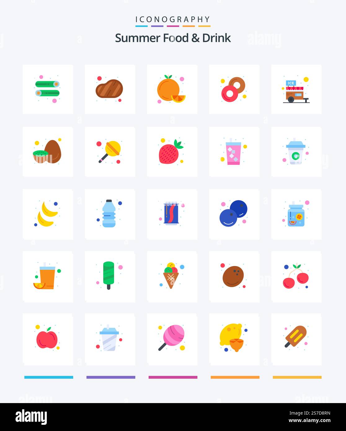 Creative Summer Food & Drink 25 Flat icon pack Such As ice. shop ...