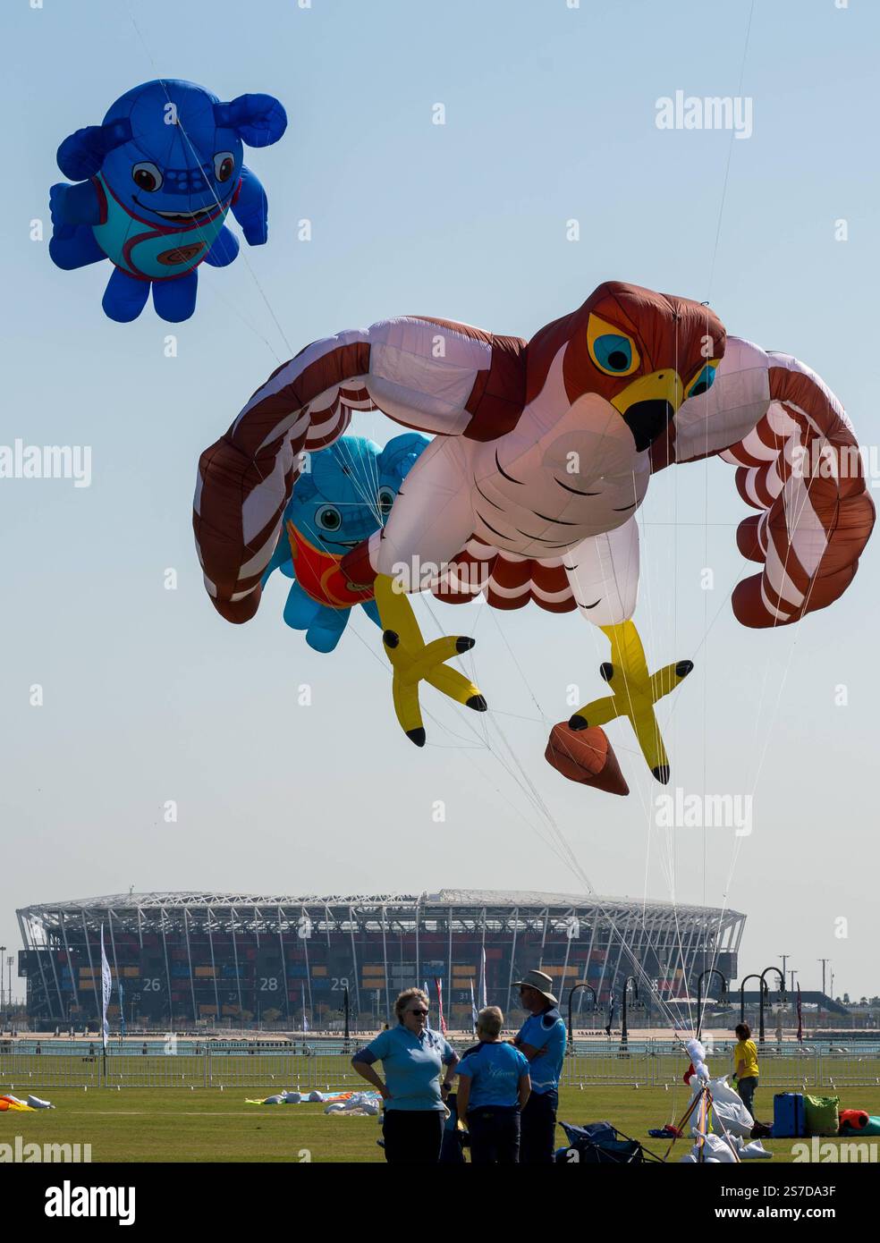 QATAR KITE FESTIVAL 2025 Participants are flying their kites during the