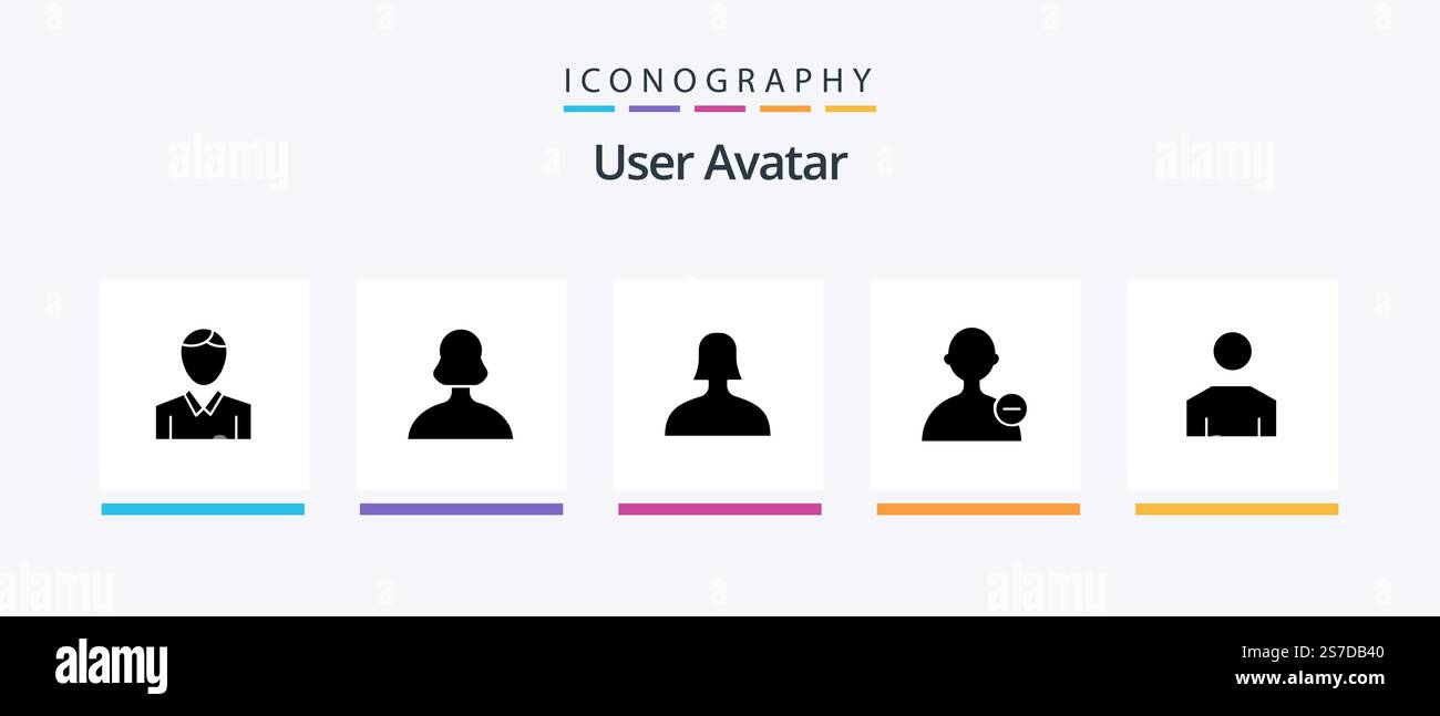 User Glyph 5 Icon Pack Including people. avatar. user. user. basic. Creative Icons Design Stock Vector